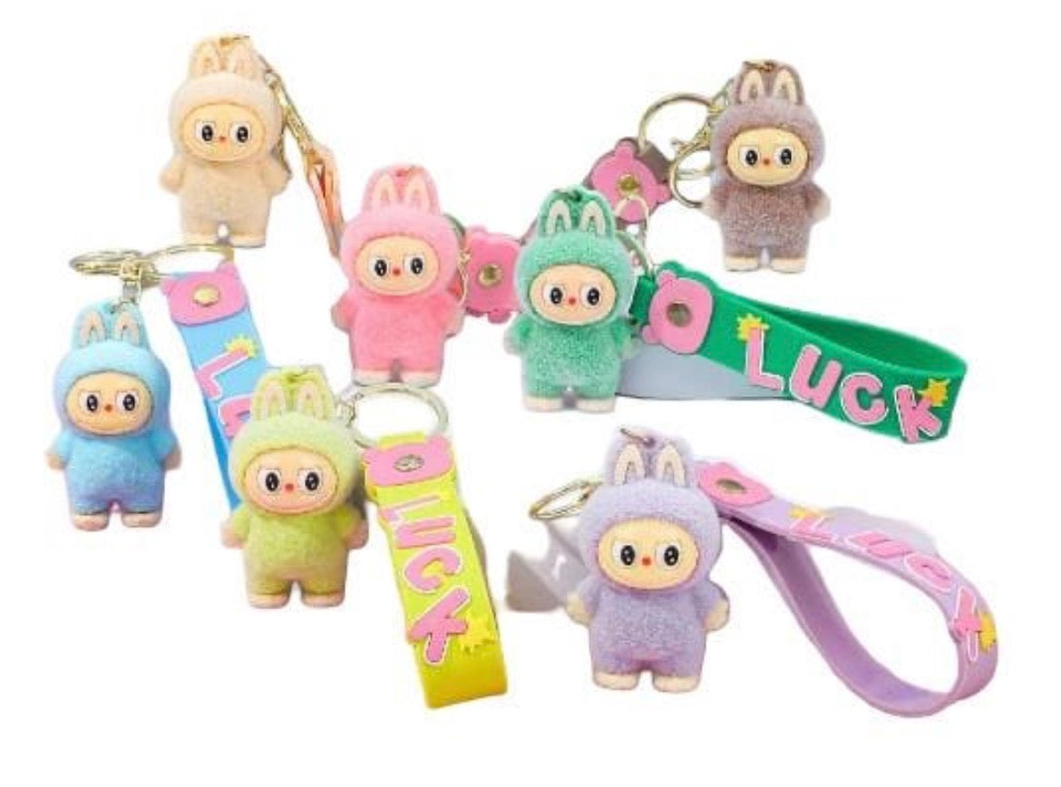 Labubu Plush Keychain, Monster Doll, Cute Backpack Charm, Soft Stress Relief Gift for Girls, Teens, Anime Fans, Adorable Bag & Key Accessory for Women (Mini Plushie Pendant)