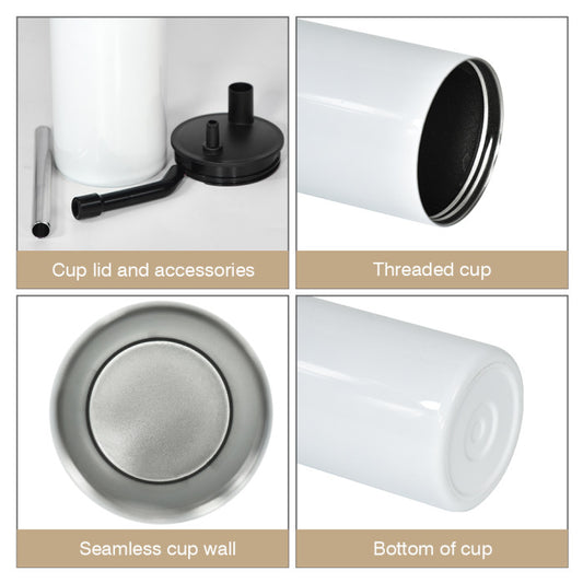 20 oz Sublimation Hookah Tumbler w/ lid and accessories