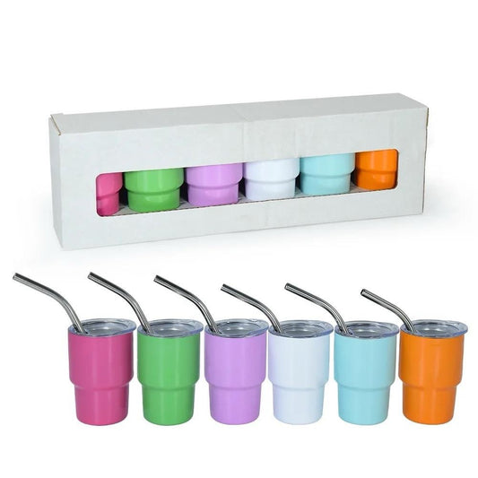 6 -Pack 2 oz Multicolor Mini Shot Glass Tumblers